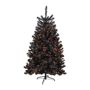 Northlight 6' Lit Noble Spruce Halloween Tree Orange Lights