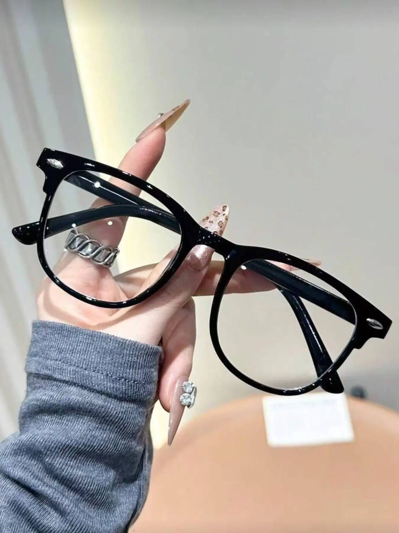 Lightweight Cute Simple Casual Transparent Lenses Glasses, Lightweight Eyewear, Trendy Casual Glasses, Casual Stylish Glasses, Trendy Casual Frames, Daily Wear, Reading, All Seasons, Boho Style, Plain Pattern, Clear Eyeglasses