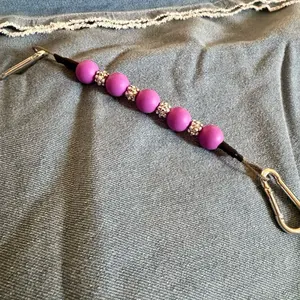 Purple & Silver Silicone Beaded Curb Chain