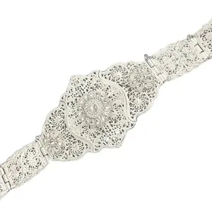 Antique Waistband for Wedding Rhinestones Carving Corset Belt Accessory