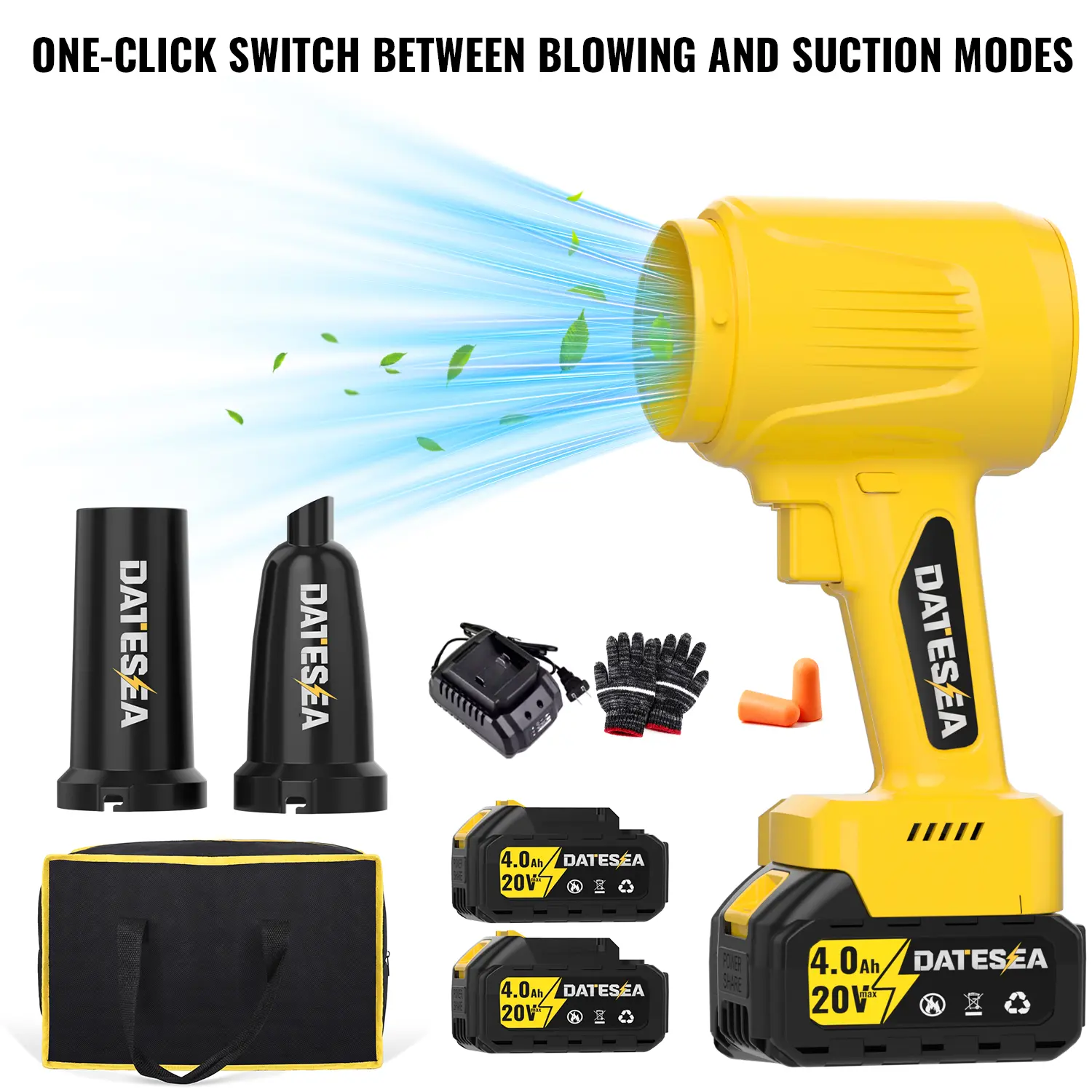 1200G [Mother's Day Gift] Portable Car Vacuum Cleaner, Turbo Jet Blower, Leaf Blower, Powerful Turbo Fan, Pure Copper Motor, Car Drying After Washing, Handheld Snow Blower, Cordless Turbo Power Air Dust Remover, Garden Maintenance, Holiday Gift,