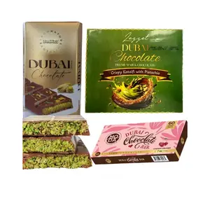 3 pack Dubai Chocolate Bar Cherry, pistachio, lazzet | Luxurious Middle Eastern Indulgence | Authentic Premium Milk Chocolate – Imported from Turkey Golden Kadayif Crisps - Harvested Pistachios Velvety Tahini & Hand