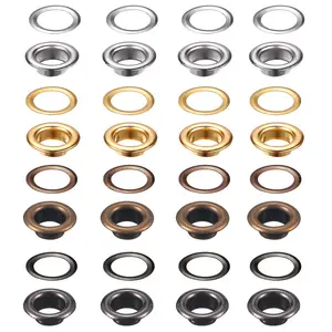 200 Sets Metal Eyelets Kit, Inner Diameter Copper Eyelets with 3 Tools & Storage Box, Shoe Eyelets & Hollow Rivets for Crafting