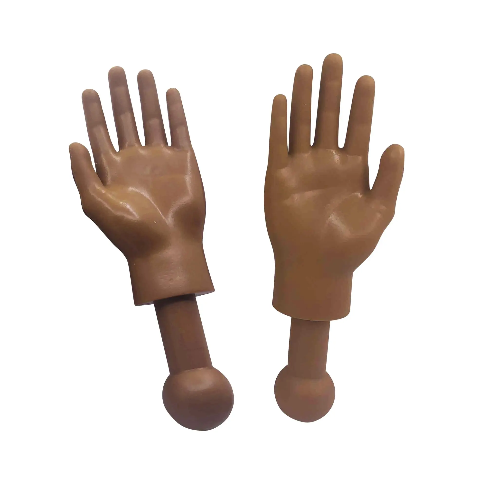 Men's Costume Accessory 4.5-in Tiny Hands Novelty Plastic Toy - Left & Right Deep Brown, Prank Gag Gift for Birthday, Funny Yes Plastic Hands