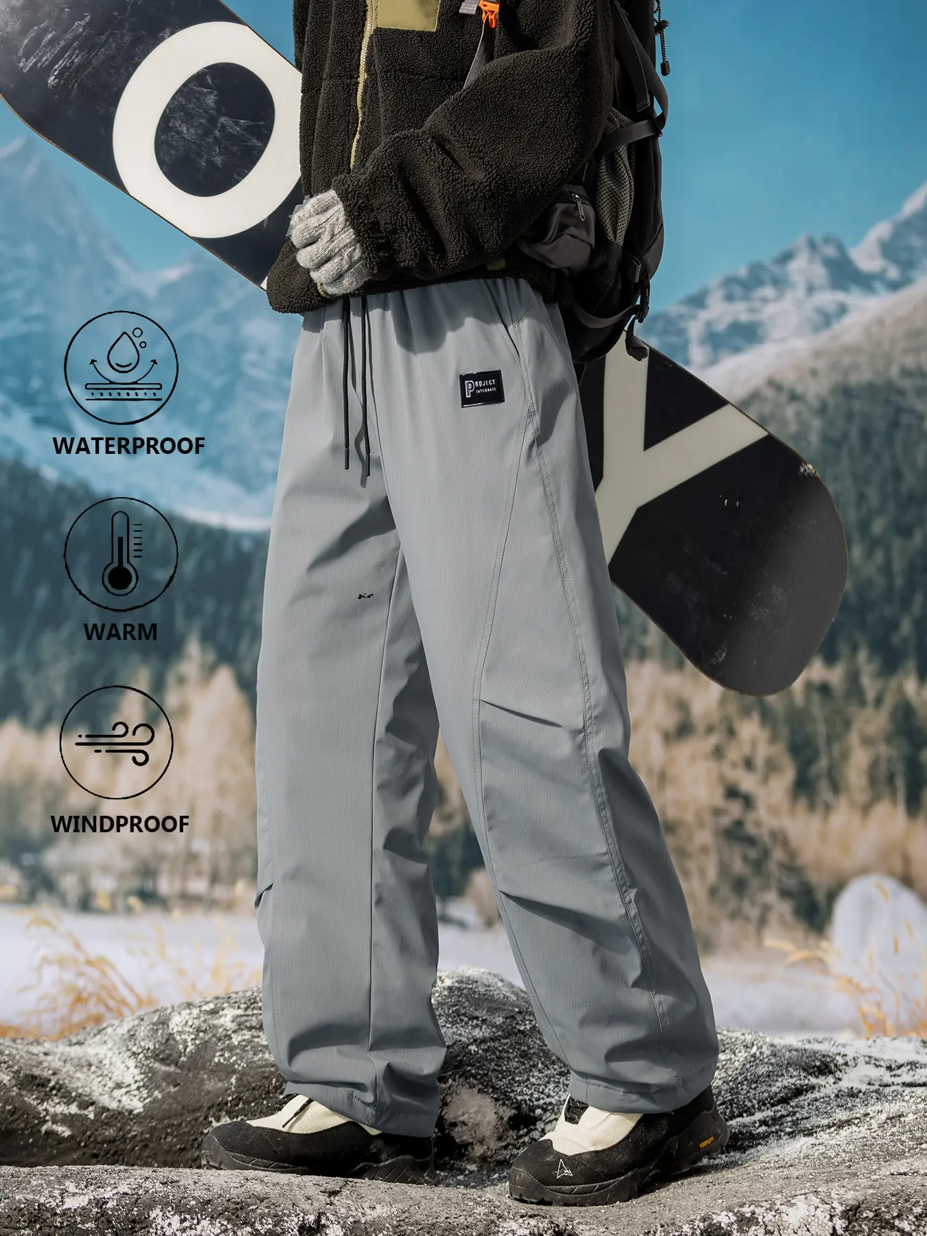 Men's Winter Outdoor Thick Ski Pants, Waterproof Insulated Windproof Design, Suitable for Men and Women Fall Winter Hiking, Athletic Bottoms, Outdoor Apparel