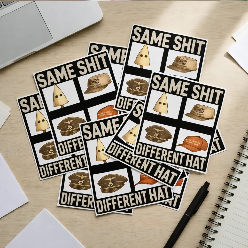 Anti Trum.p Sticker, Different Hat Decal, Anti Fascist Satire Sticker, Protest MAGA Stick