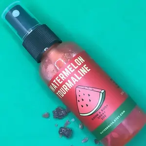Watermelon Tourmaline Spray, Room and Body Spray, Watermelon Scent, Smells Like Summer, Crystal Infused, Heart Chakra Gift Scented