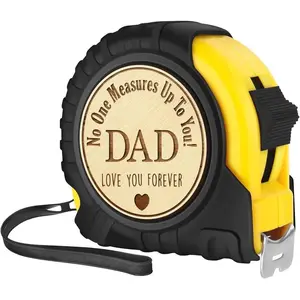 Father's Day Gift for Dad, Christmas & Halloween Gifts, Woodworking Tools, Carpenter Gift, Engraving Ruler 24.6 Feet Long,No One Measures Up To You, Engraved Tape Measure, Measuring Tool