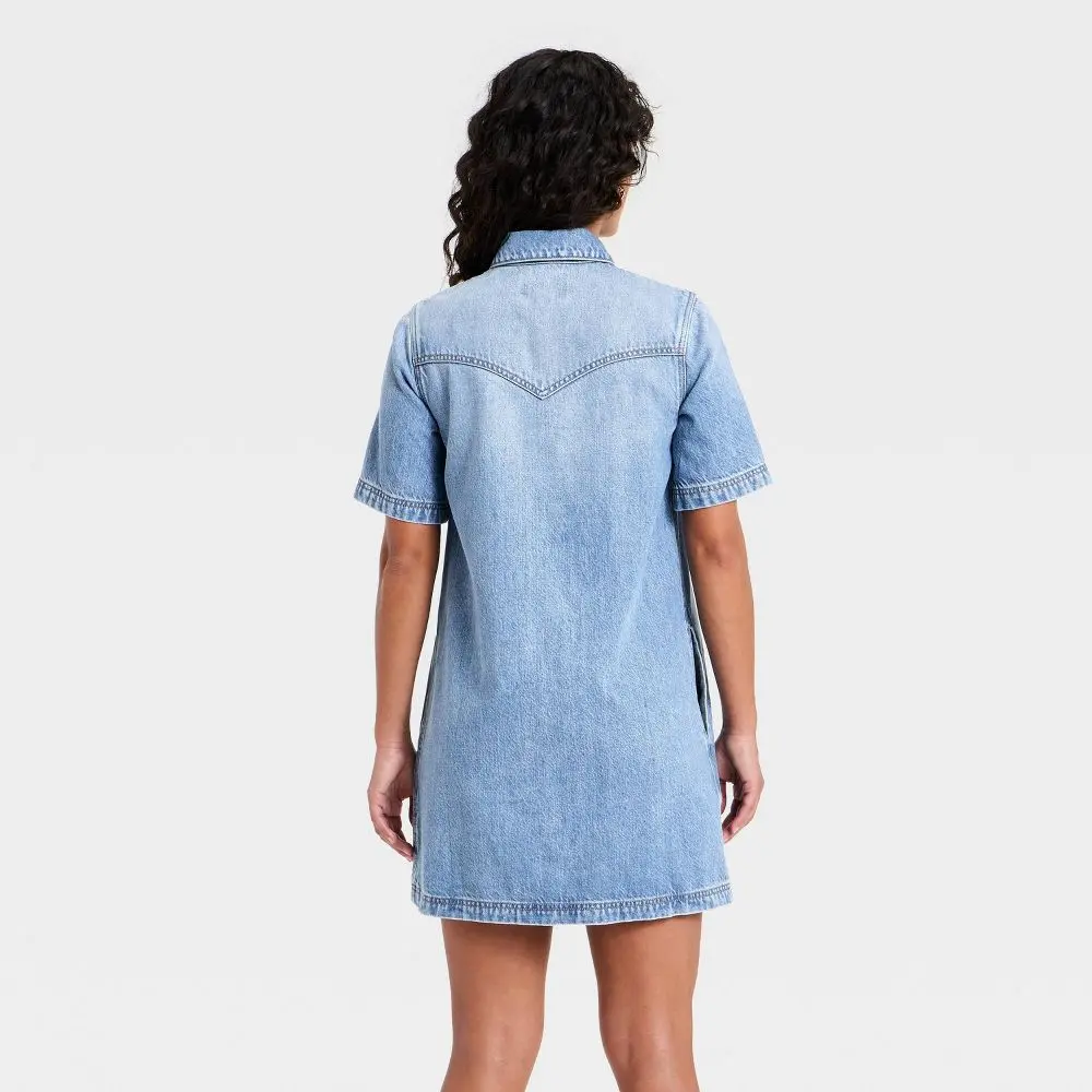 Women's Short Sleeve Denim Mini Shirtdress - Universal Thread - TikTok Shop Women's Short Sleeve Denim Mini Shirtdress - Universal Thread - TikTok Shop