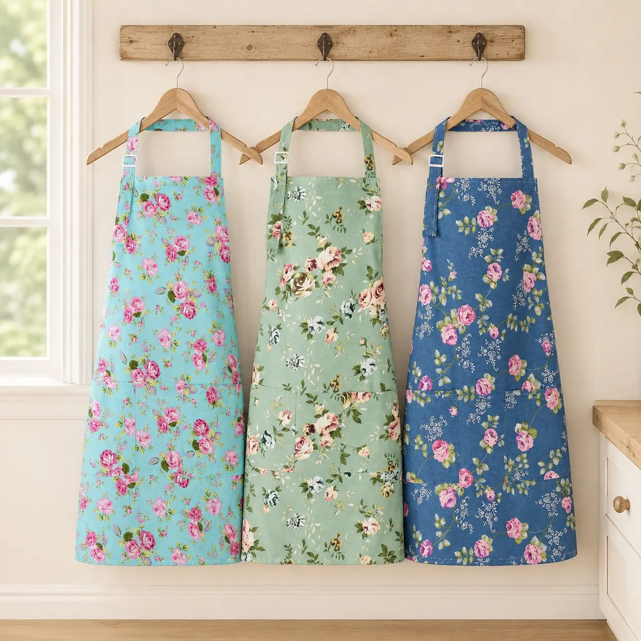 Cooking Aprons for Women, Cute Kitchen Floral Apron for Baking, Women Gifts for Birthday