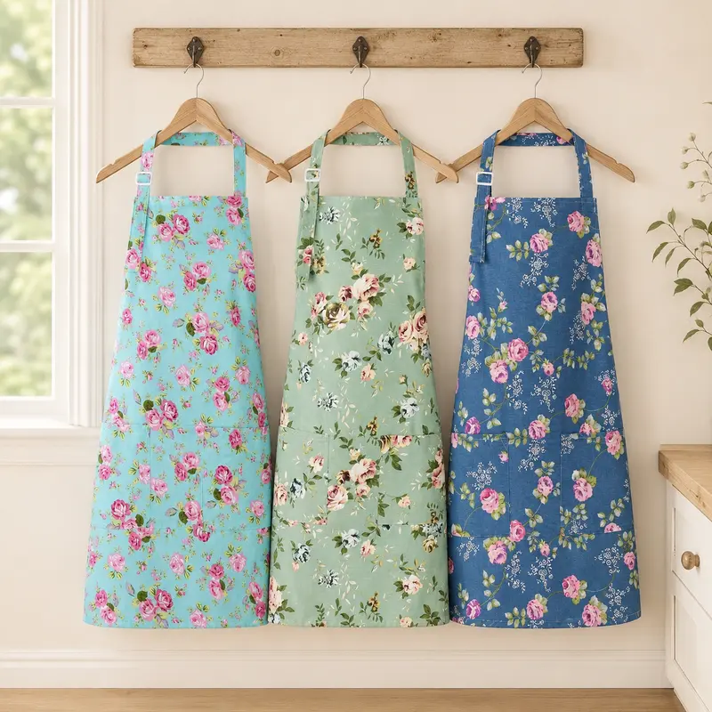 Cooking Aprons for Women, Cute Kitchen Floral Apron for Baking, Women Gifts for Birthday,Apron With Pockets