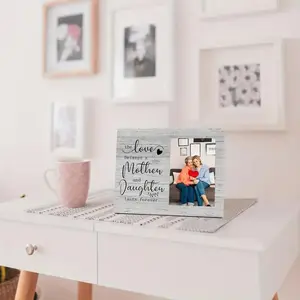 Wooden Photo Frame, Vintage Wooden Memorial Picture Frame for Mother, Mom, Mama, Birthday Mother's Day Gifts, Holds 4x6 Inch Photo, Decor, Home Decor Accessory