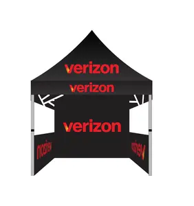 5×5Ft Verizon Pop-Up Advertising Tent with Back & Side Wall – Full Logo Print Canopy for Outdoor Events