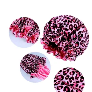 Hot Pink Leopard Reversible Satin Sleeping Hair Care Bonnet