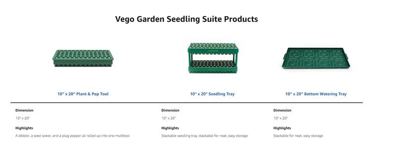 Vego Garden Seedling Popper Tool 3-in-1 Plant & Pop Board 10"x20" Multitool for Stackable Seedling Trays Efficient Seed Sower & Plug Popper