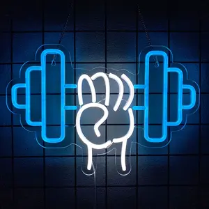 Dumbbell Neon Sign For Home Décor,Bedroom Decor,Led Sign,Room Neon Sign,Gym Decor,Sports Neon Sign,Men Women Wall Décor Gift