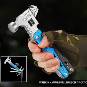 Outdoor Portable Multi-Function Wrench Hammer Pliers Combo Tool, Essential Camping Gear for Home and Outdoor Use, Work Helper