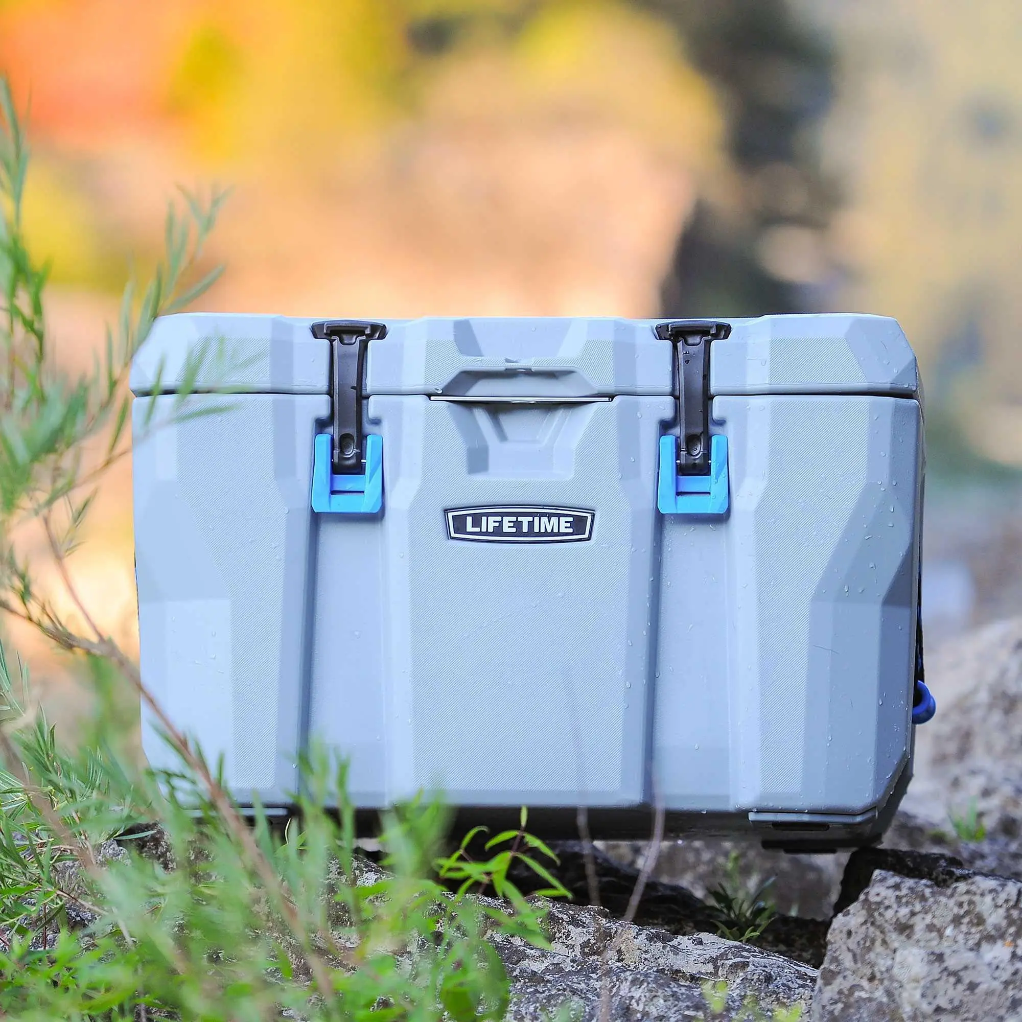 Lifetime 55qt Bear-Resistant Camping Cooler, Premium High Performance, Ice Retention, Hard Cooler, 60 Can Capacity, Light Gray