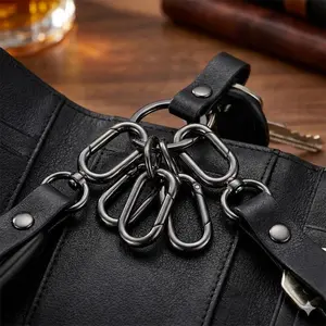 Multipurpose Metal Carabiner Clip; Anti-Loss Key Ring and Durable Hook for Backpack, Gym gear, Travel Organization. Ideal for Student Dorms, Outdoor Gear, Luggage Tag 7 Daily carry. Rust-Proof Keychain & Versatile Accessory.