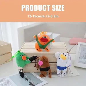 Funny Sausage Mouth Dolls Keychain Cuteness Animal Plush Key Rings Decorative Key Accessory for Car Bag Decorating 12-15cm Soft Plush Keychain Pendant