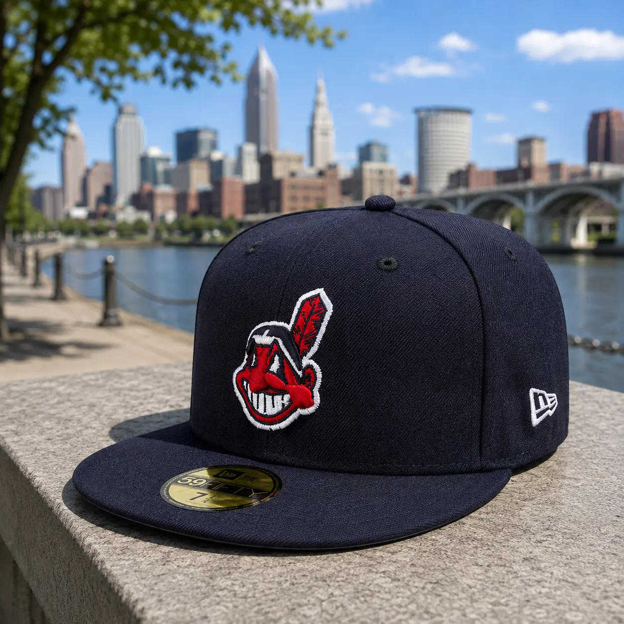 Cleveland Indians New Era Road Collection Chief Wahoo 59FIFTY Fitted Hat