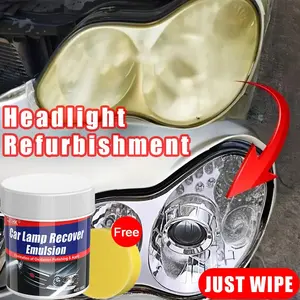 Car Headlight Restoration Polishing Kits Headlamp Scratch Remover Repair Cleaning Paste Remove Oxidation Headlight Polish Liquid Car Lamp Recover Emulsion