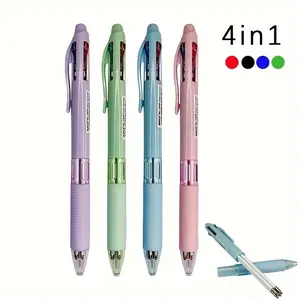 [Colorful Pens] 4pcs/set Multicolor 4in 1 Ballpoint Pens | Creative Colorful Retractable Multifunction Pen Office Supplies Smooth Writing Pens