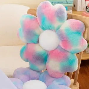 Sofa Cushions Colorful Flower Pillow Soft Fluffy Petals Seat Cushion Hip Protective Cherry Blossom Mat For Home Office Bedroom