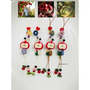 [NEW] Handmade Cute Red Apple Phone Strap & Keychain | Kawaii Accessory