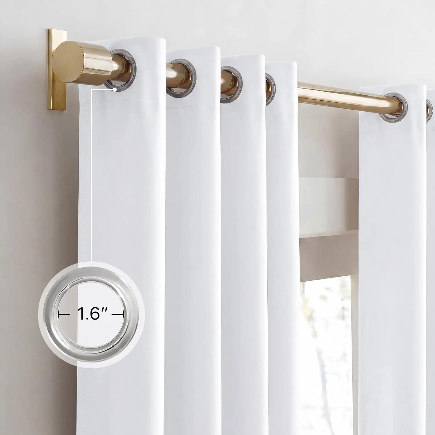 100% Blackout Window Panels, Cold and Full Light Blocking Drapes with Black Liner for Nursery, 84 inches Drop Thermal Draperies (White, 2 Pieces, 52 Wide Each Panel)