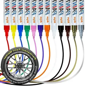 12 Color Tire Lettering & DIY Detail Pen, Permanent Marker Pen Set, Oil Based, Waterproof, Quick-Dry, Long-Lasting Markers, DIY Graffiti Pen for Tire, Rubber, Wood, Rocks, Metal, Canvas,Plastic, Auto Parts & Tools for Car Lovers