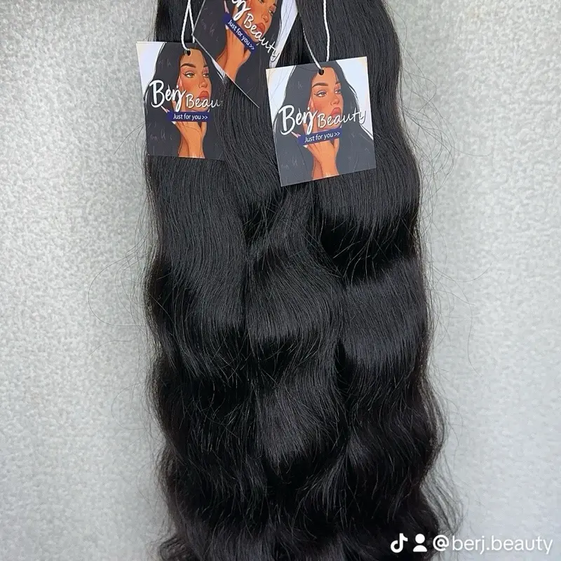 BerjBeauty Cambodian Body Wave Human Hair Bundles – 3 Bundle Set, Soft, Thick, Natural Black