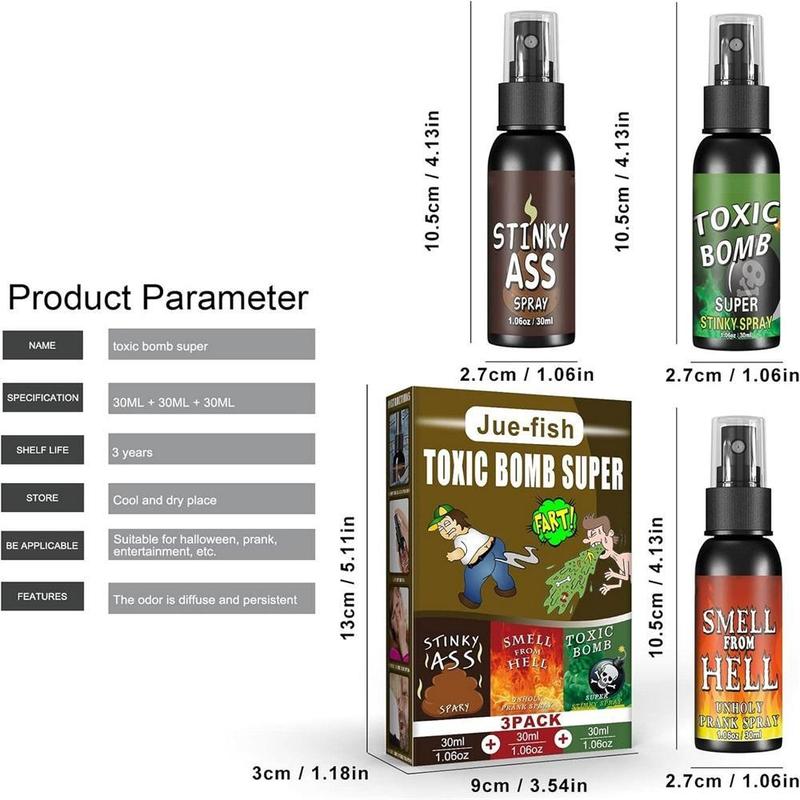 30ml Fart Gag Spray Prank Joke Plastic Stinky Gas Party Supplies Terrible Stinky Fart Spray for Adults Kids Halloween Funny Toys