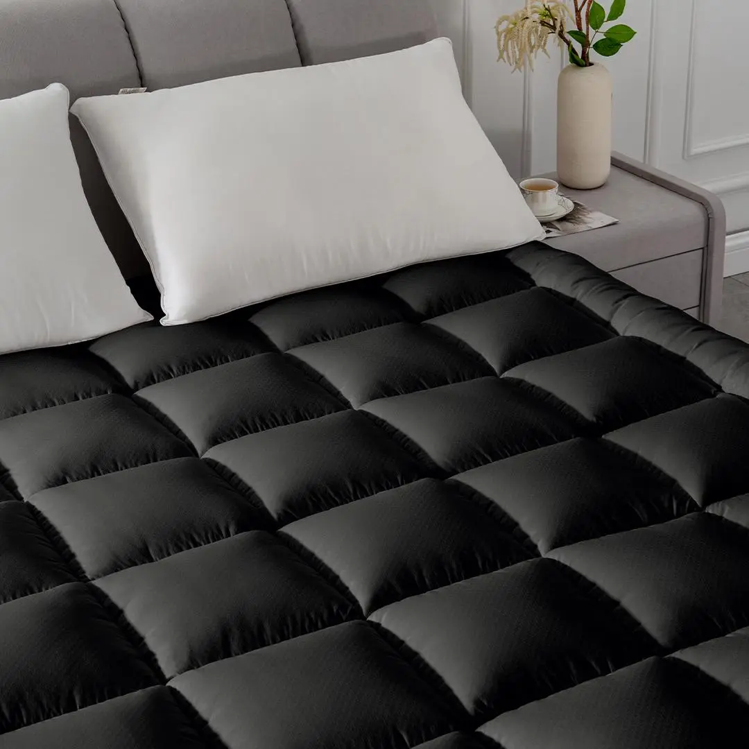 【Back To School】Mattress Pad Quilted Fitted Mattress Protector Cooling Pillow Top Mattress Cover Breathable Fluffy Soft Mattress Topper with 8-21" Deep Pocket