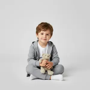 Organic Cotton Full-Zip Tracksuit for Kids - GOTS Certified Hoodie & Sweatpants Set, Soft French Terry, Adjustable Waist, Kangaroo Pocket, Casual Everyday Wear