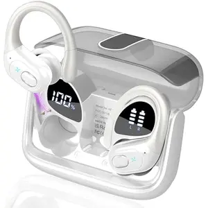 Wireless Earbuds 75hrs Bluetooth 5.4 Headphone Sport, 2025 Bluetooth Earbuds Stereo Deep Bass Over Ear Bud with Earhooks, ENC Noise Cancelling Mic, IPX7 Waterproof Earphone for Workout/Running