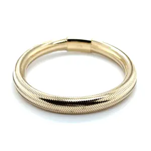 14K Gold Stretchable Mesh Bangle Bracelet – Bold, Flexible & Tarnish-Resistant - Made In Italy