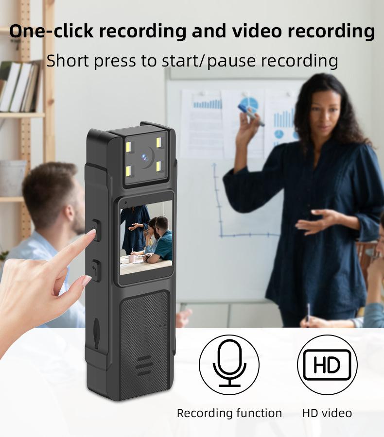 1080P HD Body Camera with 180° Rotating Lens - PortableClip-On Recorder, Night Vision, 130° Wide Angle, USBRechargeable for Security, Workplace Evidence, OutdoorAdventure & Content Creation