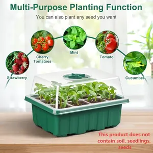 5/10 Pack Heavy Duty Seed Starter Trays, 60/120 Cells Seed Germination Kit with Humidity Dome & Base. Ventilated Cover & Drainage Holes, Perfect for Vegetable, Flower & Herb Seeds. Easy Assembly Outdoor Seed Starting Kit.
