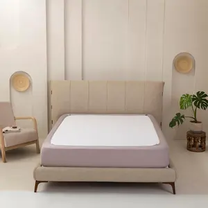 Stretchy Box Spring Cover Queen Size - Jersey Knit Wrap Around 4 Sides Bed Skirt for Hotel & Home, Wrinkle & Fading Resistant Fits Queen Size Beds, Light Grey