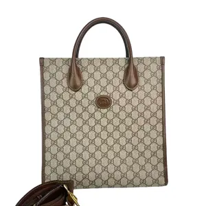 Pre-owned GUCCI Leather Tote Bags GG Logo Supreme Retro Interlocking G Vertical Tote Bag