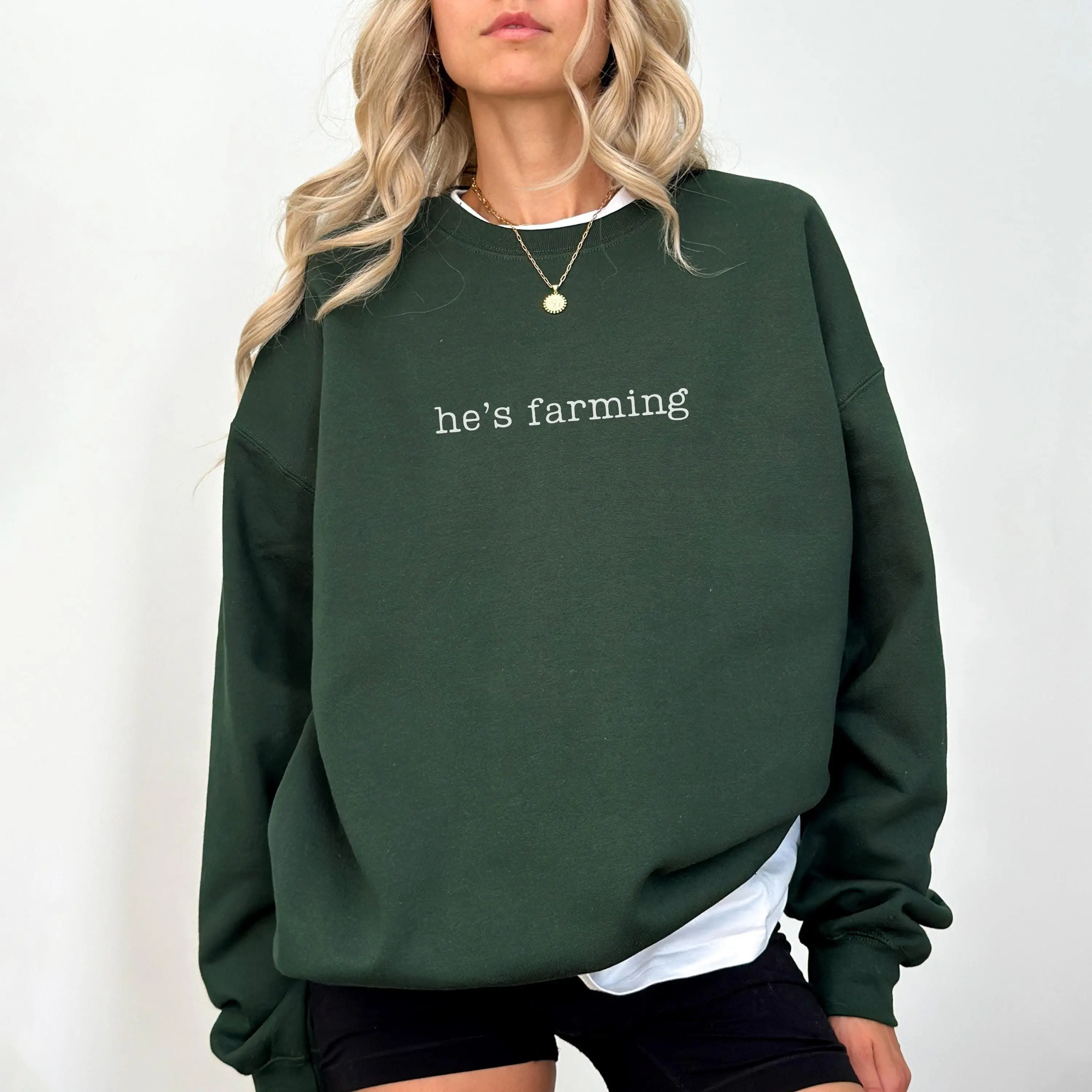 He's Farming Sweatshirt, Farmer Wife Sweatshirt, Farm Sweatshirt, Farming Gifts, Farmer Girlfriend, Gift for Farmer, Farmer Sweatshirt