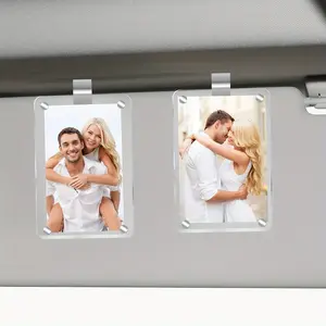 Magnetic Photo Clip for Car - Acrylic Sunshade Photo Holder, Magnetic Photo Frame, Romantic Couples Car Accessory, Valentine's Day Gift Idea, Personalized Car Decor