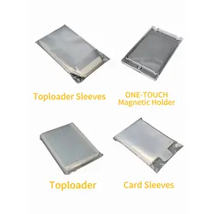 Pokemon TCG Card Supplies Bundle: ONE-TOUCH Magnetic Holder,Penny Sleeves, Toploaders & Resealable Sleeves  for Standard Size Cards，fits Pokemon, Riftbound, One Piece Card Game OPCG etc.