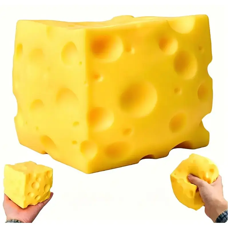 Viral Cheese Cube Squishy Toy, Slow Rising Squeeze Fidget Toy, Stress Relief Sensory Toy for Adults & Kids, Desk Toy