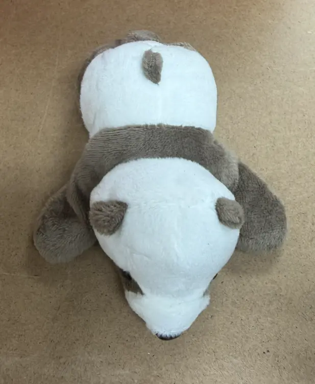 Laying Gray & White Panda Plush Toy