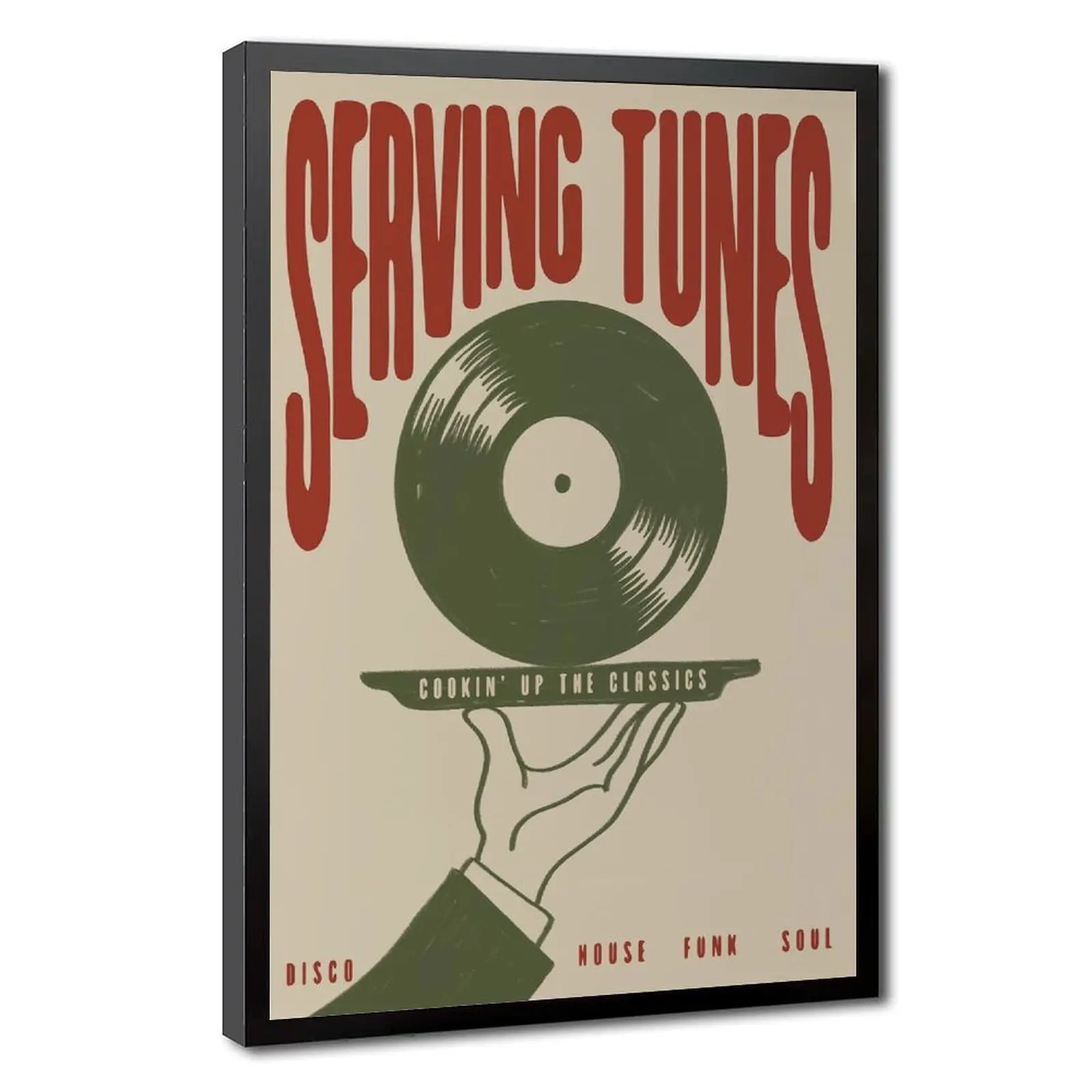 Retro Music Wall Art Serving Tunes Vinyl Record Design Vintage Inspired Poster Cooking Up the Classics with Style