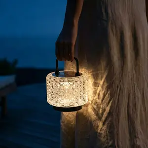 Portable LED Lantern Lamp | Touch Control, Stepless Dimming, USB Rechargeable - Perfect for Bedroom, Living Room & Cafe Ambient Lighting