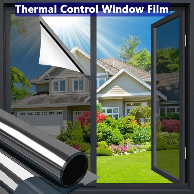 Thermal Control Decorative Window Film, christmas Window Tint Sun Shading & UV Protection, One Way Privacy Mirror Reflective cling , Explosion Proof Premium PET Material Papel Para Ventanas Thanksgiving
