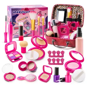 Pretend Makeup Toy, 20pcs/set Simulated Makeup Toy with Storage Box, Kids Vanity, Pretend Play Makeup Toy, Birthday and Holiday Gift Selection